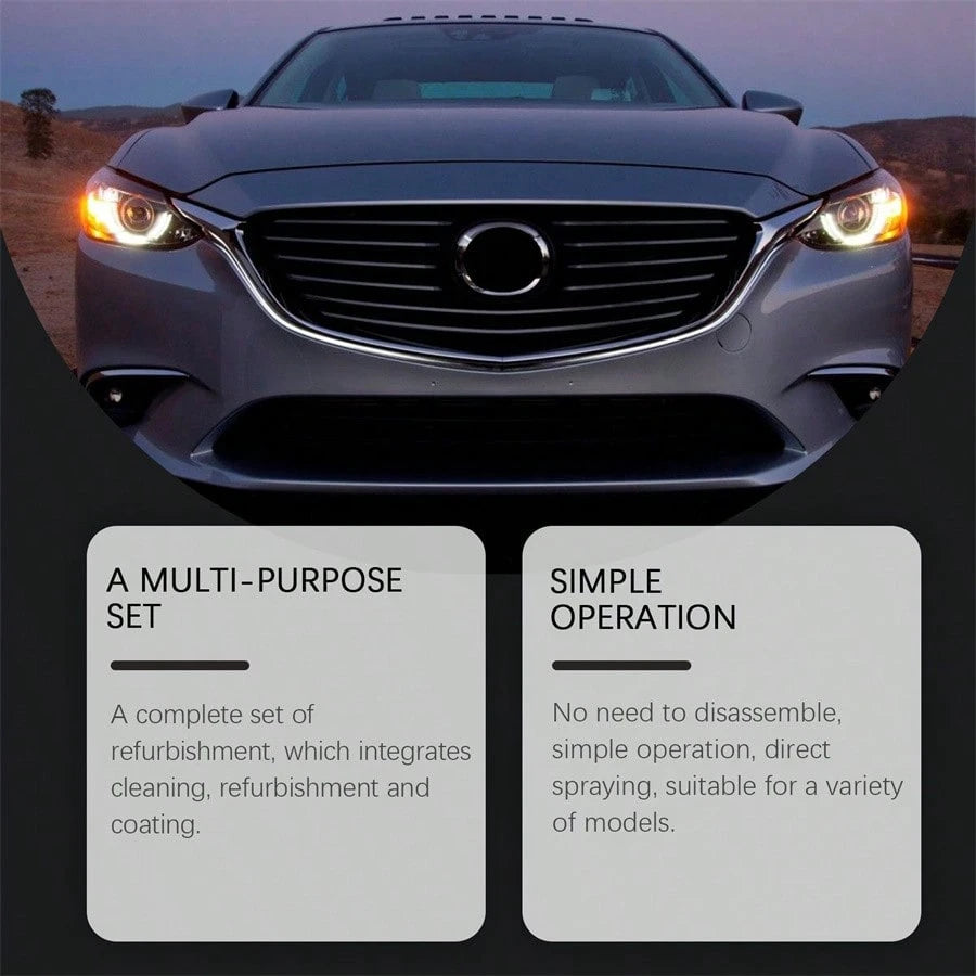 1SET Automotive Headlight Restoration Kit With Wipe & Sponge Headlamp Repair Kits Refurbishes Car Yellowed Headlights Cleaner And Restorer Kit For Car