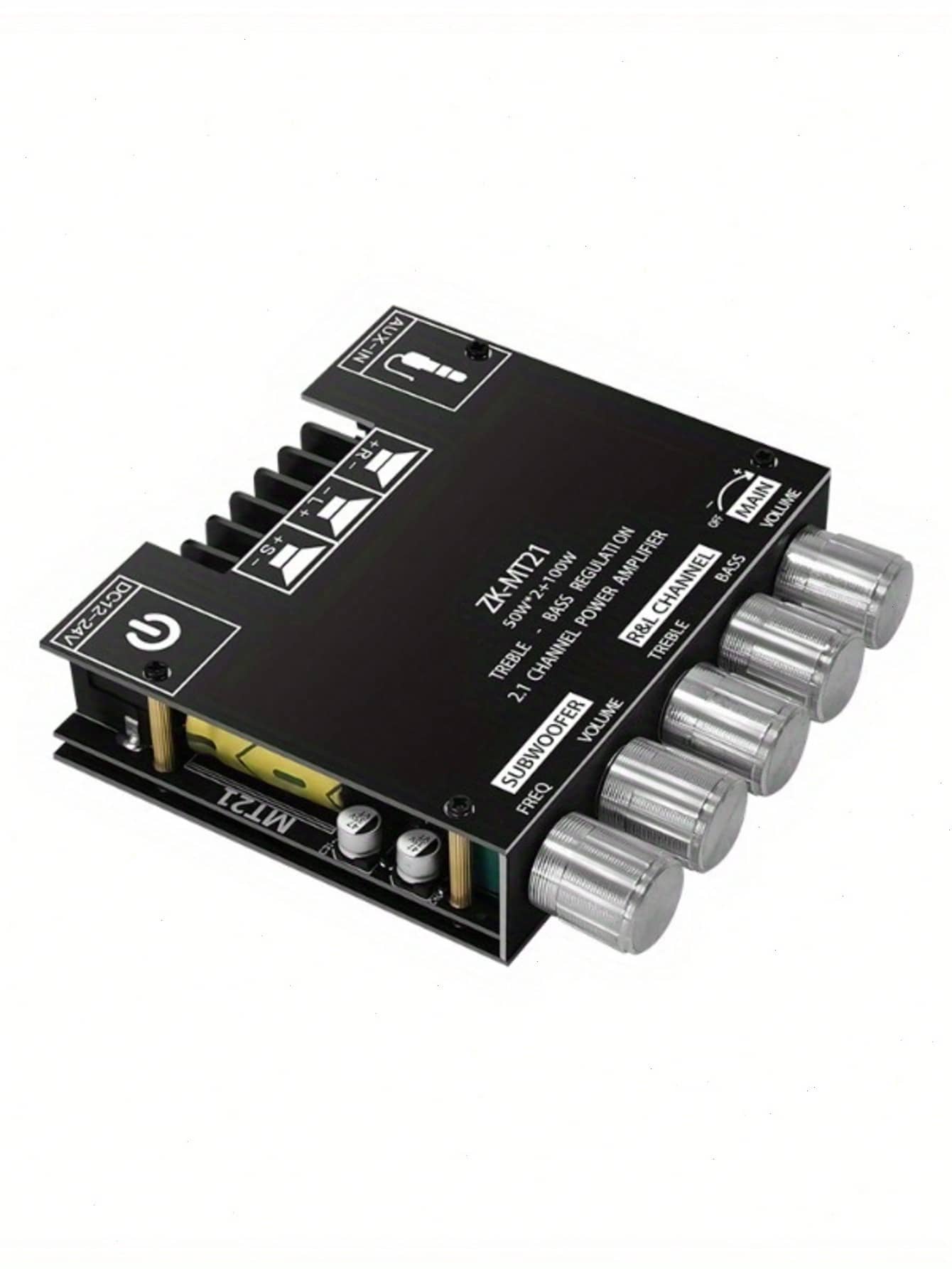 2.1 Channel Audio Power Amplifier Board, 50W*2+100W, With Treble And Bass Control, Suitable For DIY Speakers And Home Theater Systems