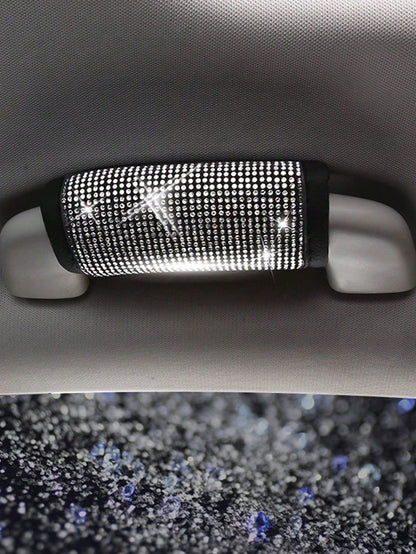2/1pc Rhinestone Car Handle Cover, Women's Decorative Handle Grip, Suitable For Car, Luggage