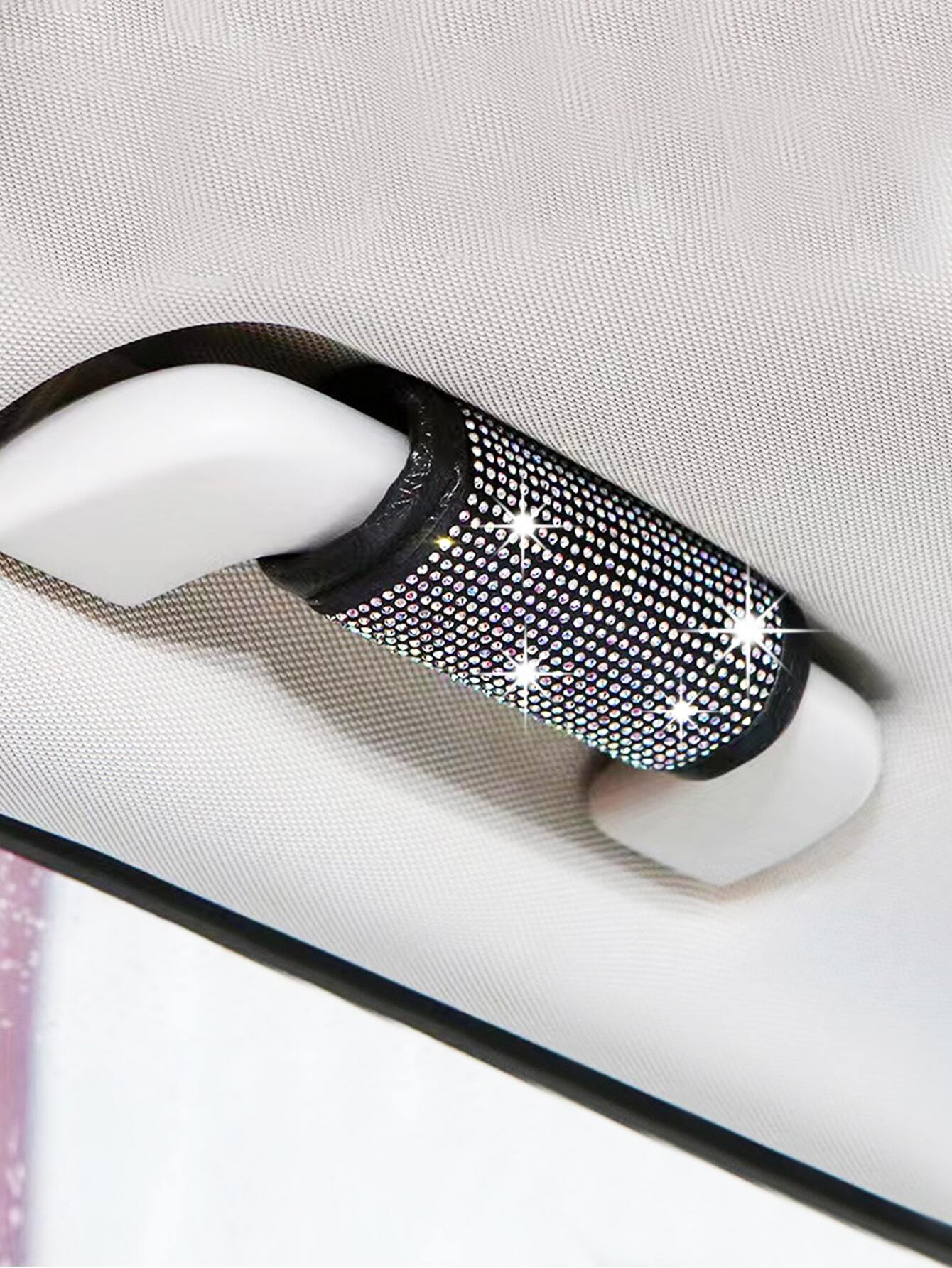 2/1pc Rhinestone Car Handle Cover, Women's Decorative Handle Grip, Suitable For Car, Luggage