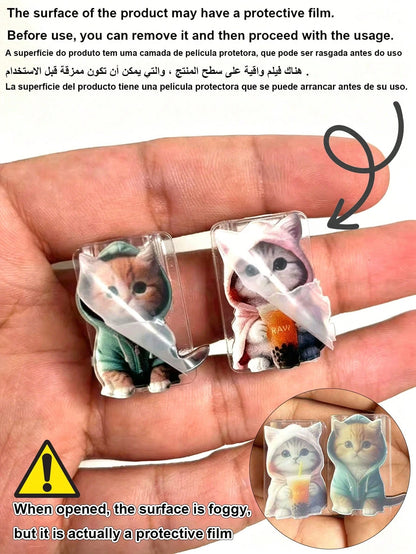 2/4/8pcs Cartoon Cat Design Charger Cable Protector, Cute & Fashionable Charging Cable Saver Bite Protector, Acrylic Material, Protect Charger Head, Earphone, Phone Cables From Breaking, Extend Data C