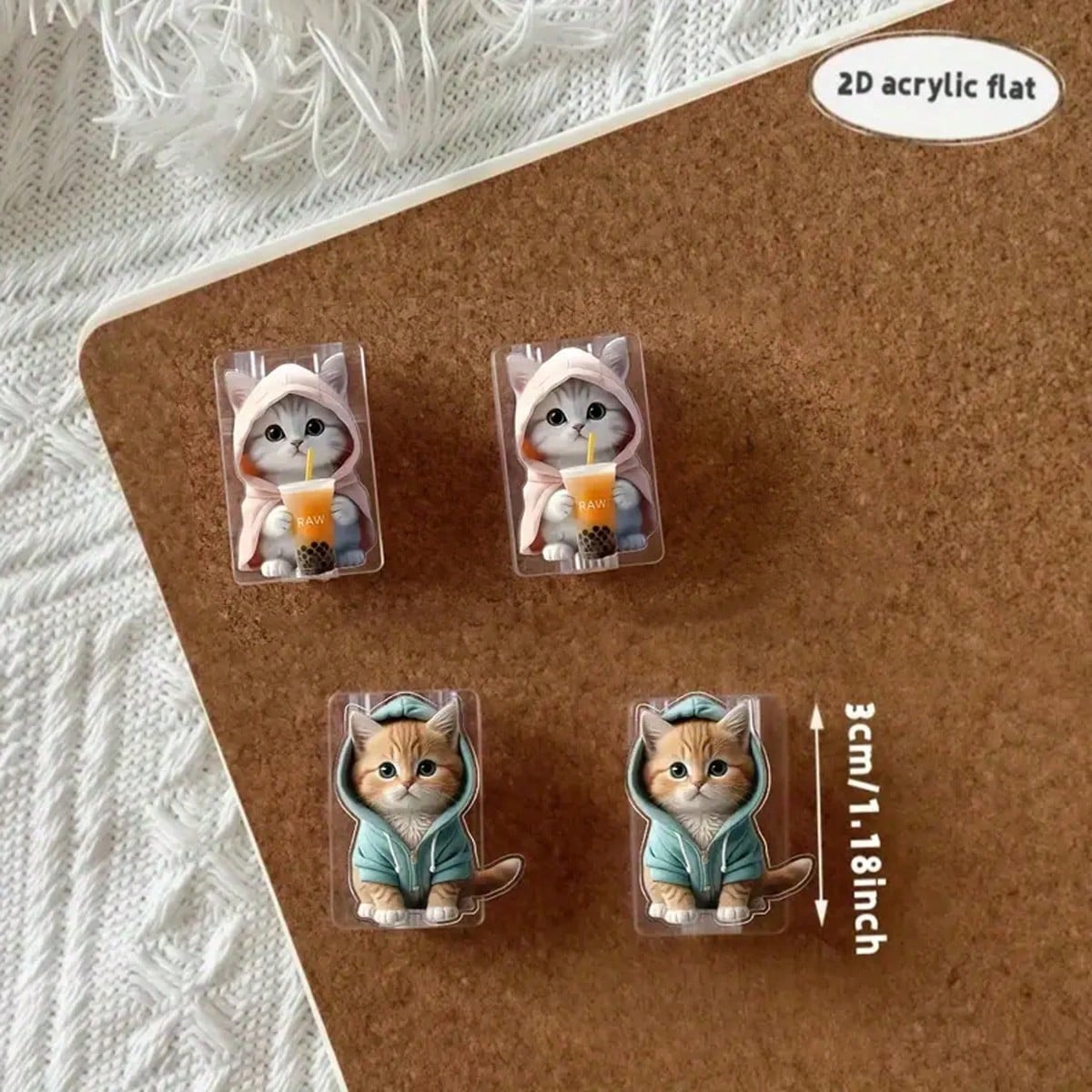 2/4/8pcs Cartoon Cat Design Charger Cable Protector, Cute & Fashionable Charging Cable Saver Bite Protector, Acrylic Material, Protect Charger Head, Earphone, Phone Cables From Breaking, Extend Data C