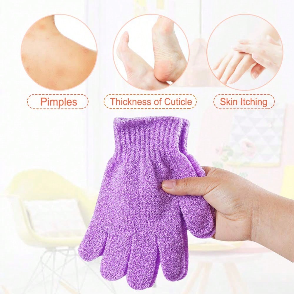 2/4/8pcs/Set Reusable Exfoliating Bath Gloves For Scrubbing, Back Washing, Massage And Body Exfoliation, Body Cleaning Accessories, 1/3/5/10/20pcs/Set, Suitable For Bathing, Facial, Spa, Hand Washing