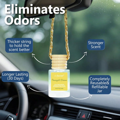 2 Bottles Car Air Hanging Fragrance Oil Diffuser, Car Air Freshener Diffuser For Essential Oils Scents Fragrance Aromatherapy Automobile Diffuser,17 Fragrances All Ages, Long-Lasting Fragrance Car Dif