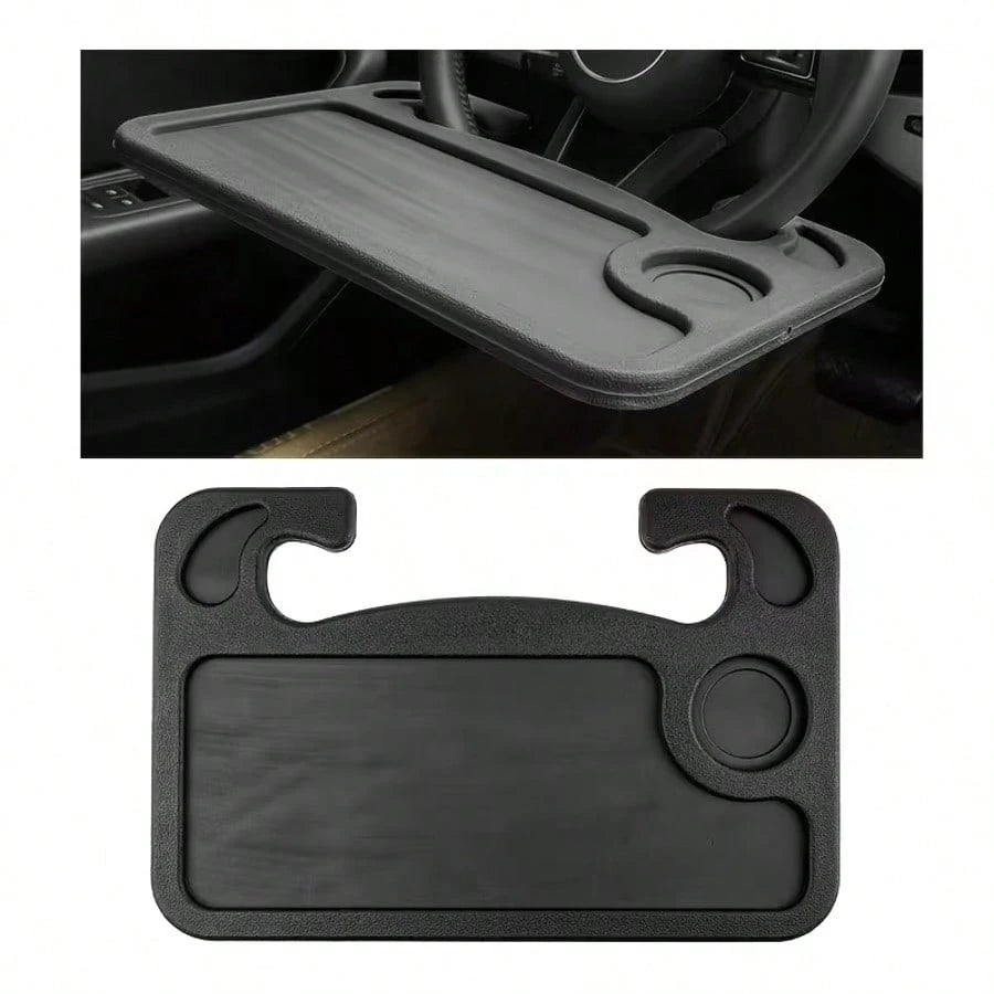 2-In-1 Car Steering Wheel Tray Table, Desktop Storage Rack, Made Of High-Strength ABS Material, Compatible With Sedans, Trucks, And SUVs-Offers Multiple Functions For Work, Reading, And In-Car Organiz