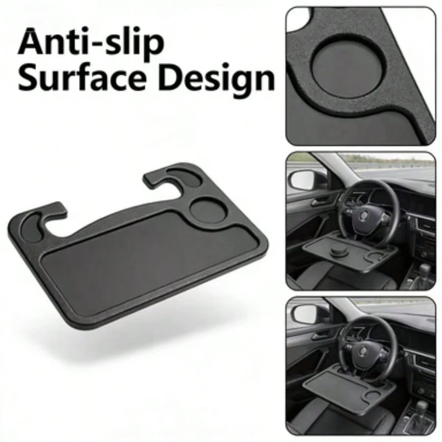 2-In-1 Car Steering Wheel Tray Table, Desktop Storage Rack, Made Of High-Strength ABS Material, Compatible With Sedans, Trucks, And SUVs-Offers Multiple Functions For Work, Reading, And In-Car Organiz