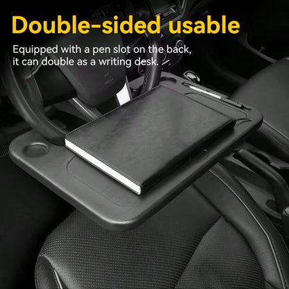 2-In-1 Car Steering Wheel Tray Table, Desktop Storage Rack, Made Of High-Strength ABS Material, Compatible With Sedans, Trucks, And SUVs-Offers Multiple Functions For Work, Reading, And In-Car Organiz