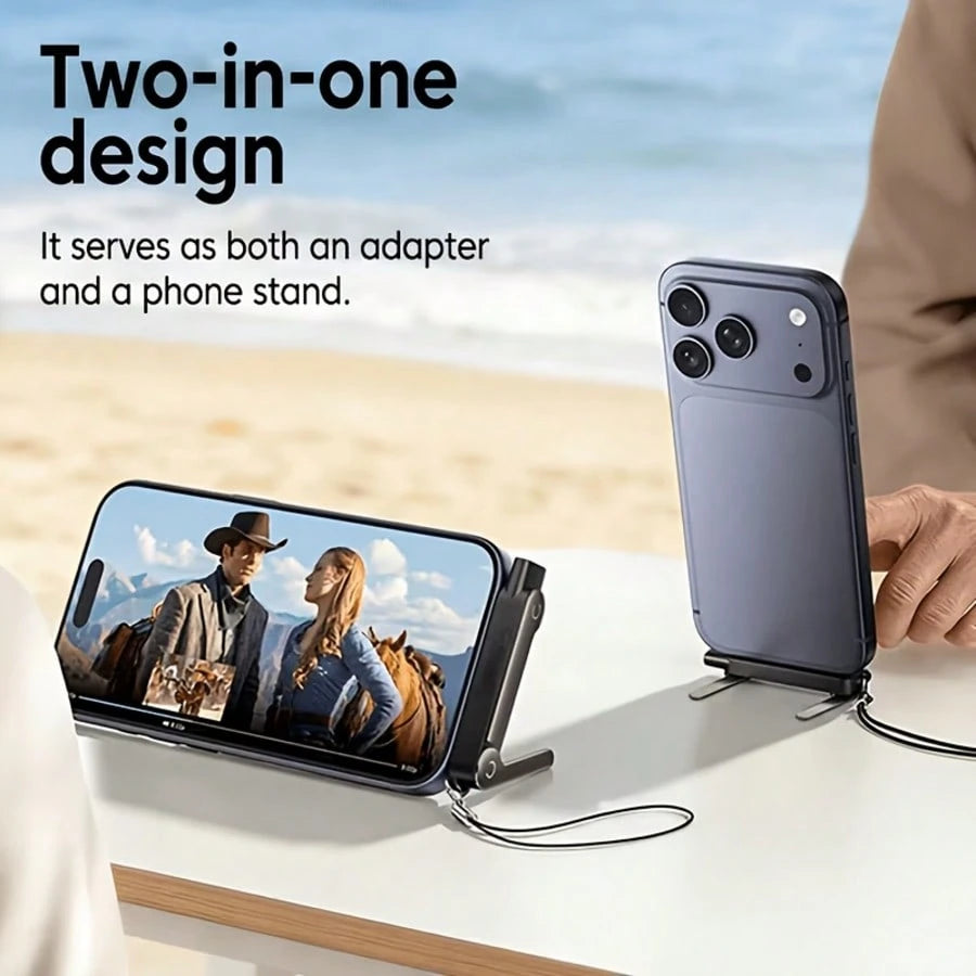 2-In-1 Foldable USB-C Charging Adapter With Built-In Stand, 240W Fast Charging Connector Compatible With All Type-C Devices, Suitable For IPhone 17/16/15 & Galaxy S26/S25/S24/S23/S22/S21/S20
