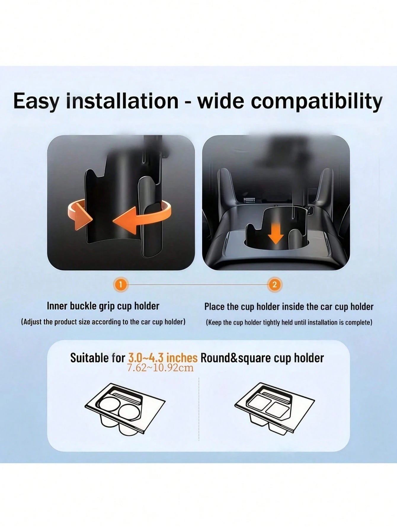 2-In-1 Magnetic Car Cup Holder Phone Mount, Strong Magnet With 2 Bonus Magnetic Phone Stickers, 360° Rotatable Telescopic Adjustable Arm, Durable ABS Universal Fit For Most Vehicle Cup Holders For Han