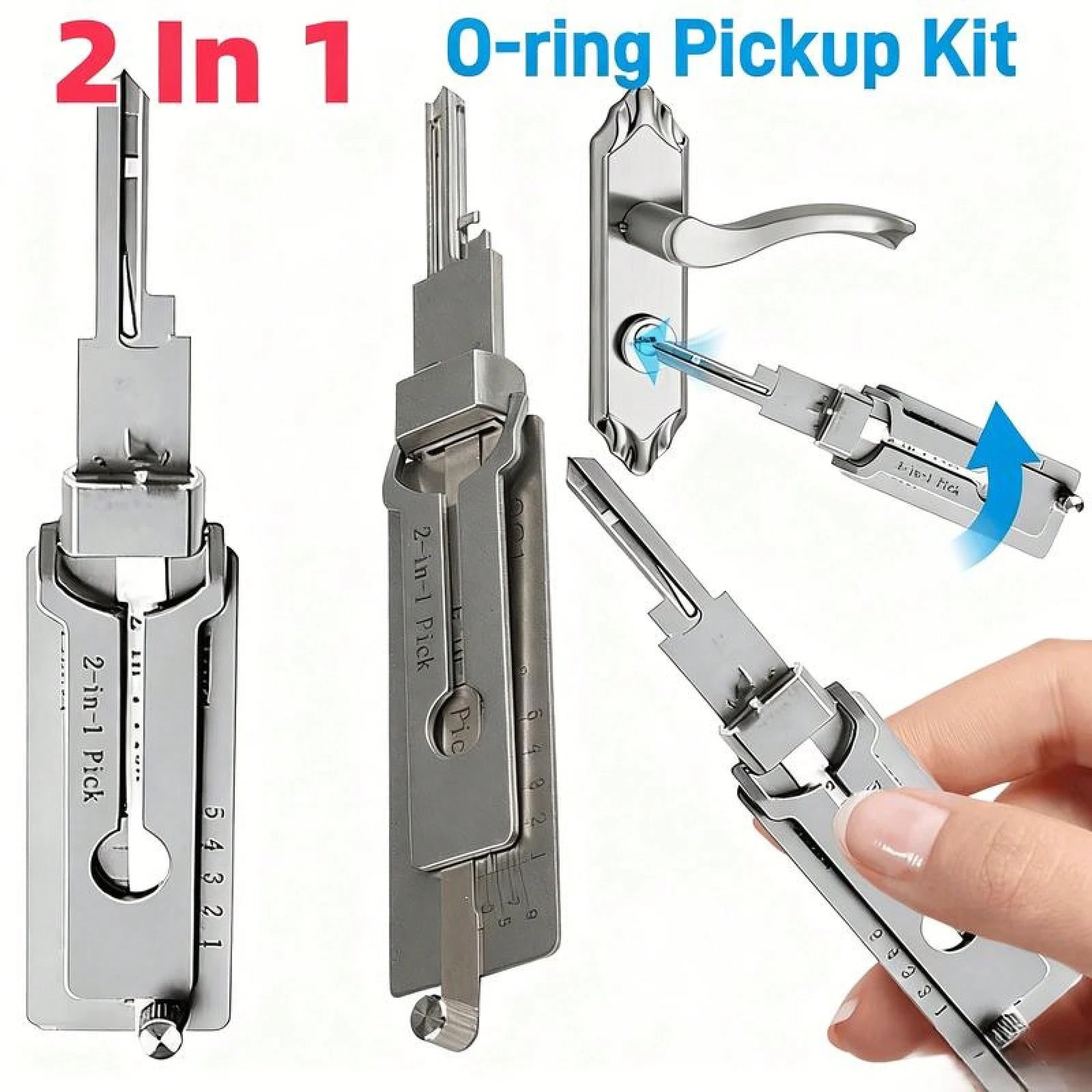 2-In-1 Stainless Steel Key Decoder- Precision Hook Pick Kit| Portable O-Ring & Lock Repair Tool