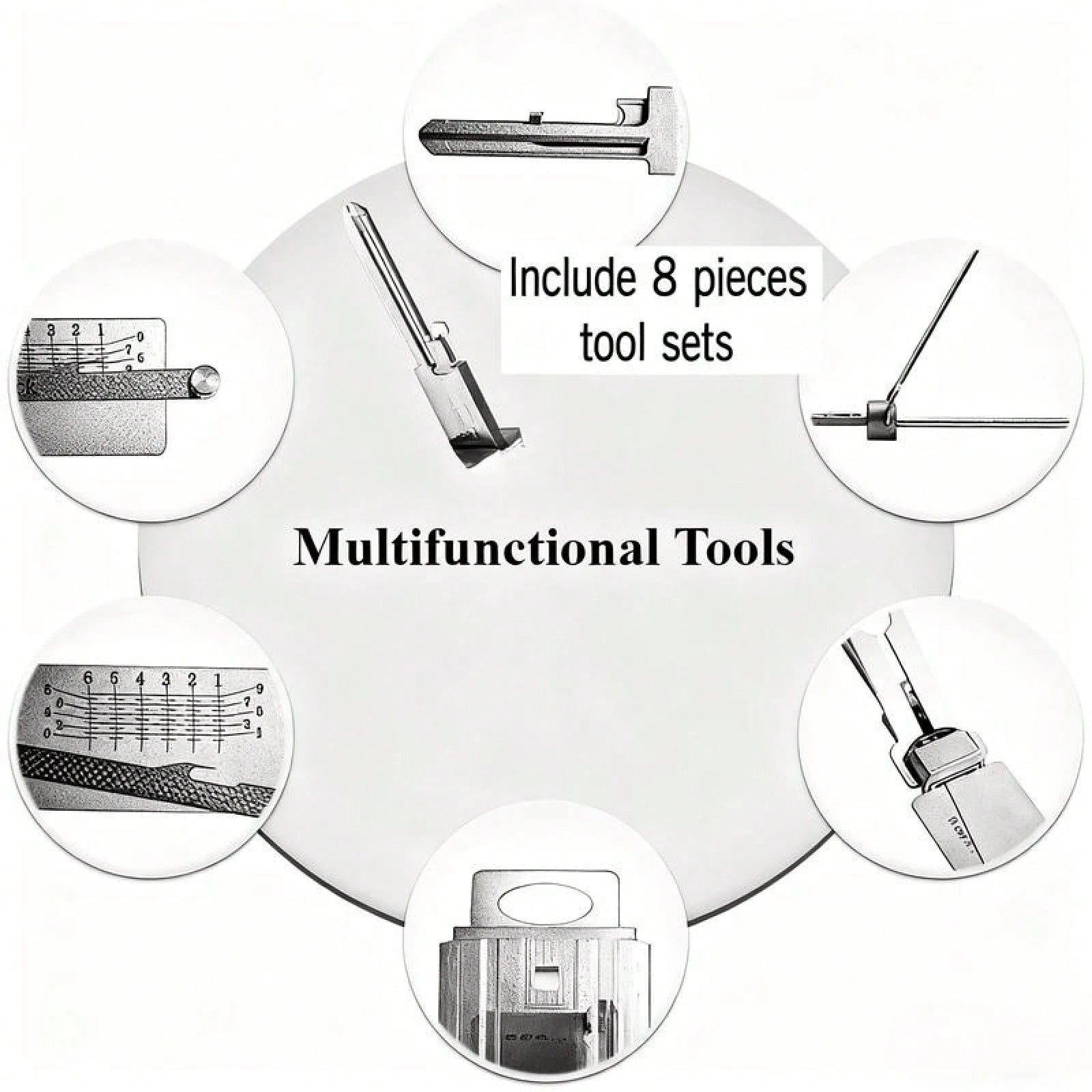 2-In-1 Stainless Steel Key Decoder- Precision Hook Pick Kit| Portable O-Ring & Lock Repair Tool