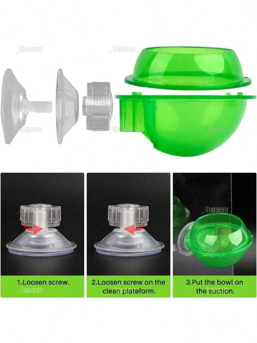 2 Pack Suction Cup Reptile Feeder – Cricket & Water Dish For Chameleons, Geckos, Bearded Dragons – No-Spill Ledge Bowl For Lizards & Amphibians