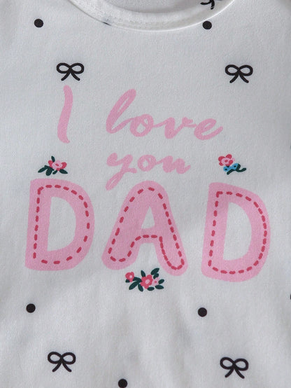 2-Piece Baby Girls Pajamas White Cute Summer Lounge Crew Neck Long Sleeve Nightgown,Apricot Pink Floral Print Sleepwear Home Wear Soft Breathable