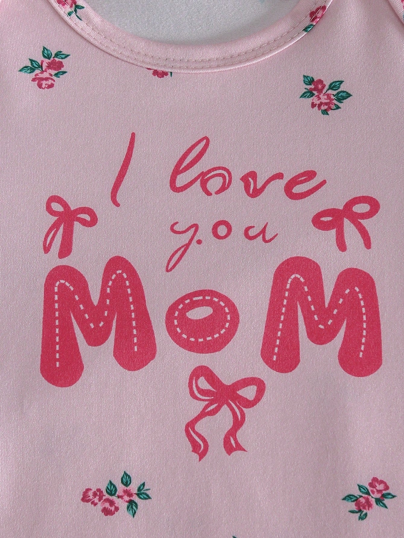 2-Piece Baby Girls Pajamas White Cute Summer Lounge Crew Neck Long Sleeve Nightgown,Apricot Pink Floral Print Sleepwear Home Wear Soft Breathable