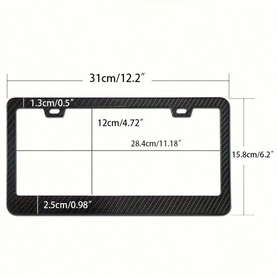 2-Piece Carbon Fiber Plastic License Plate Holder, American Size, Classic And Fashionable Multi-Color License Plate Holder, Rust-Proof Design, Suitable For Installation On Both Front And Rear, Complim