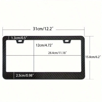 2-Piece Carbon Fiber Plastic License Plate Holder, American Size, Classic And Fashionable Multi-Color License Plate Holder, Rust-Proof Design, Suitable For Installation On Both Front And Rear, Complim