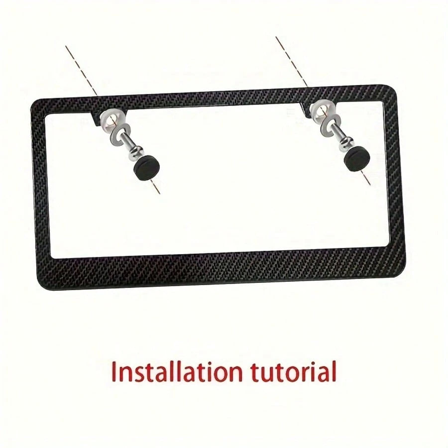 2-Piece Carbon Fiber Plastic License Plate Holder, American Size, Classic And Fashionable Multi-Color License Plate Holder, Rust-Proof Design, Suitable For Installation On Both Front And Rear, Complim