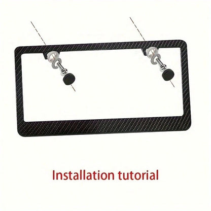 2-Piece Carbon Fiber Plastic License Plate Holder, American Size, Classic And Fashionable Multi-Color License Plate Holder, Rust-Proof Design, Suitable For Installation On Both Front And Rear, Complim