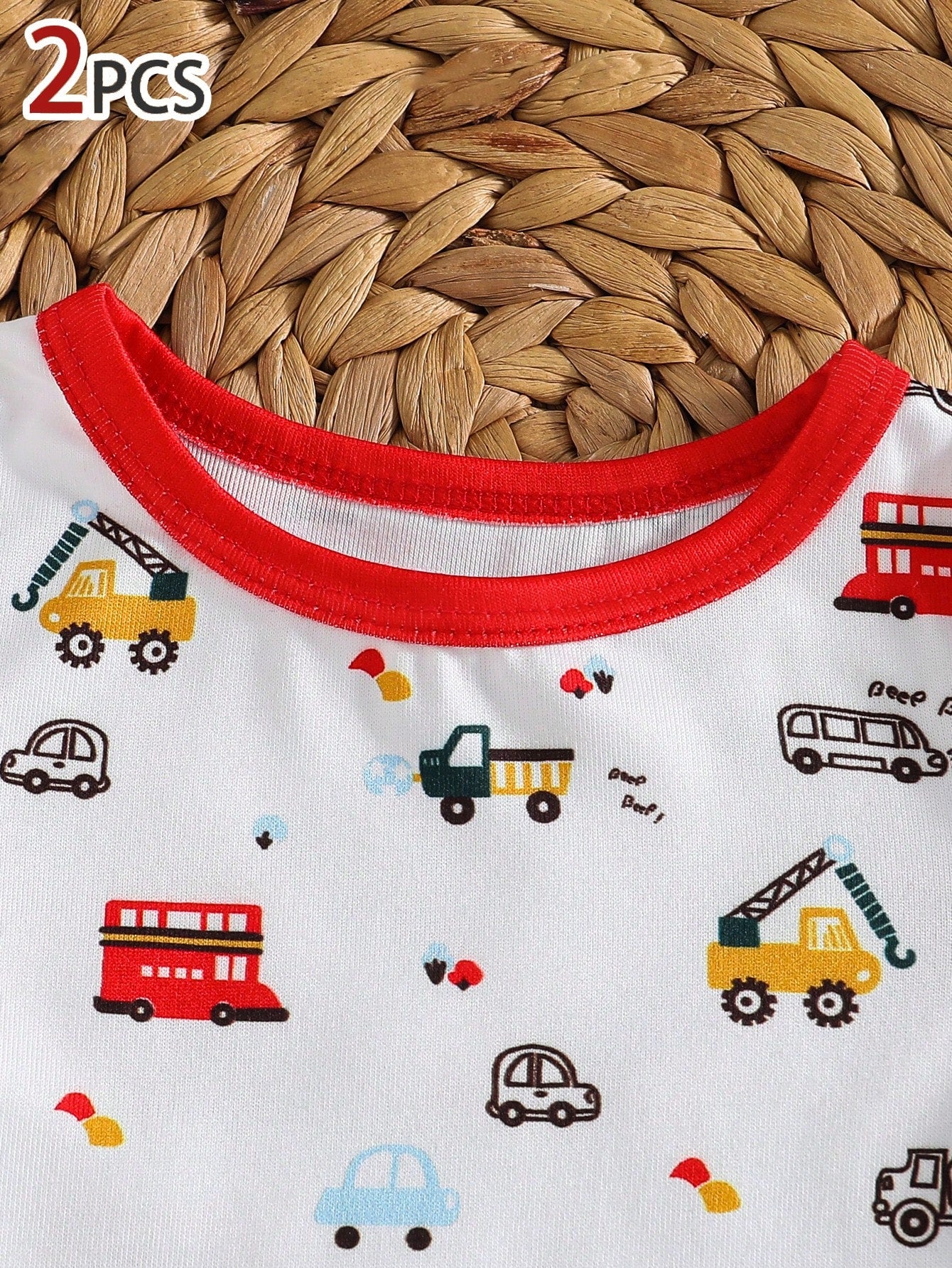 2 Pieces Baby Boys Pajama Set,Cartoon Vehicle Print,Soft Stretchy Knit Night Wear,Snug Fit,Cute Summer,Soft Summer Colour Palette