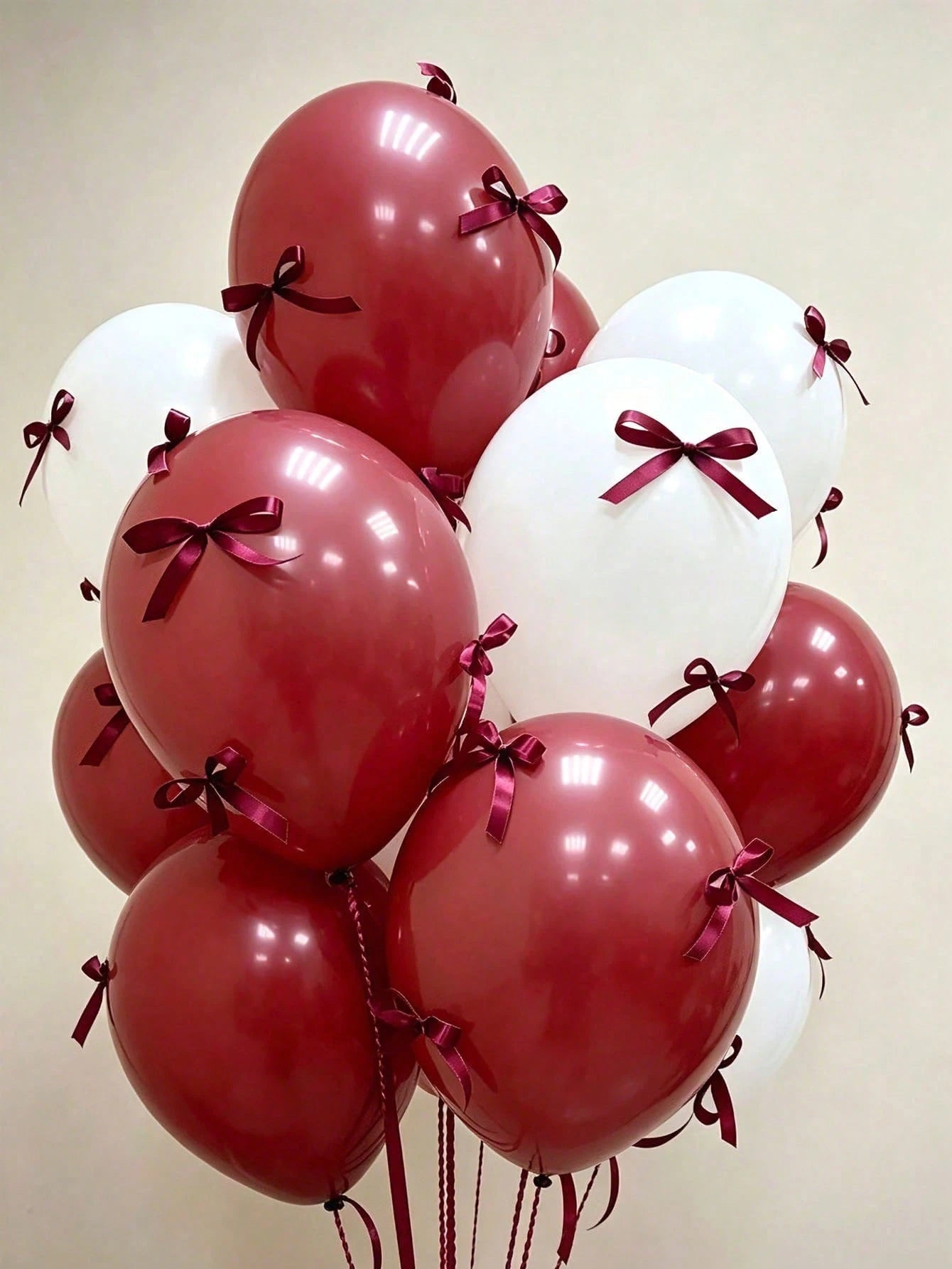 20/93pcs 12-Inch Pink & White Latex Balloons, Ribbon Bows, Balloon Clips, Ribbon Balloon Decoration Set For Birthday Party, Anniversary, Holiday Party