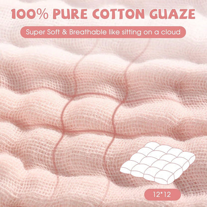 20 Pcs Baby Muslin Washcloth 12 X 12 Inch 100% Cotton Soft And Absorbent Muslin Washcloth Burp Cloth Wipe Newborn Face Towel For Baby Boy Girl Sensitive Skin(Powder Pink, White, Pink)