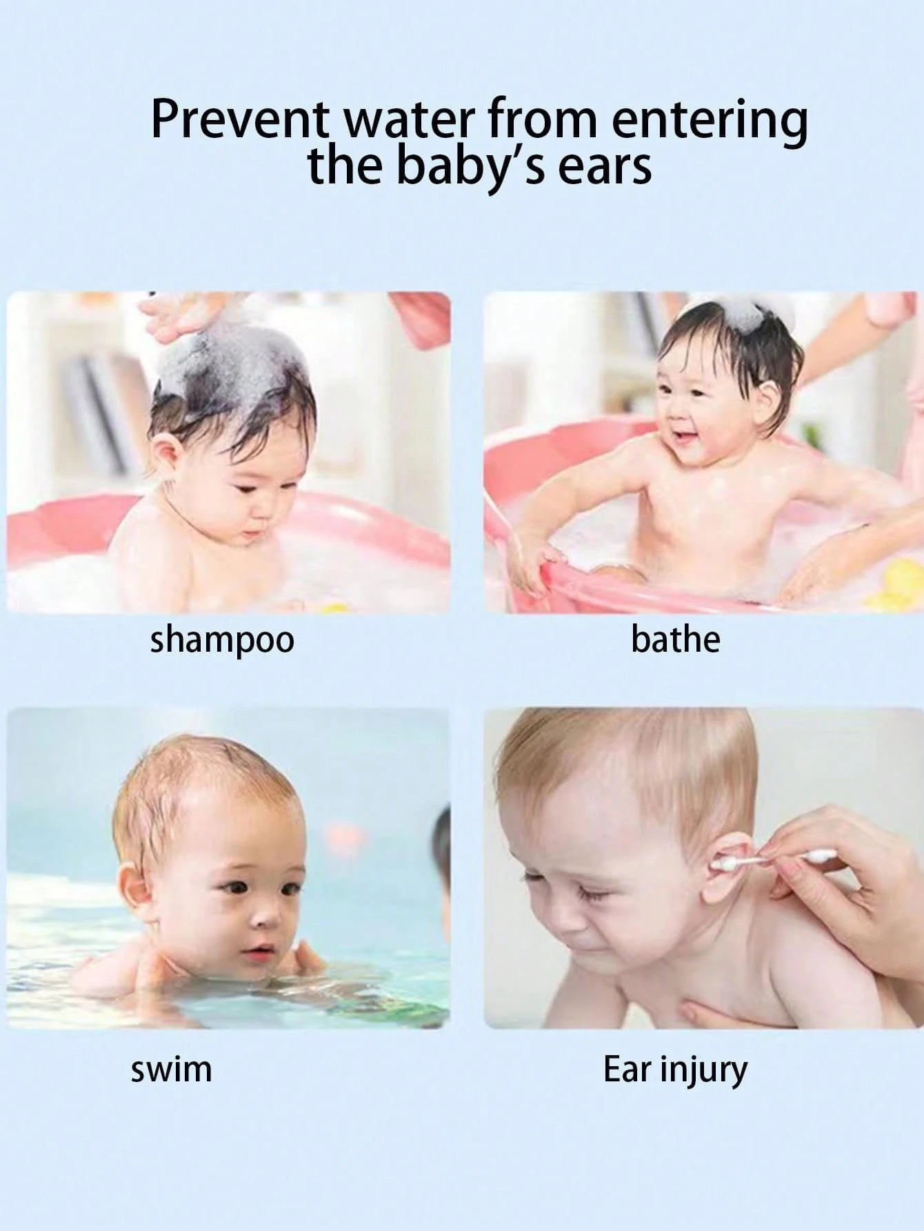 200pcs/100pcs-Extended Size: 10cm/3.9in Baby Transparent Disposable Ear Covers, Elastic Transparent Shower Water Ear Covers, Newborn Essentials, Bathing, Baby Bath, Swimming Ear Covers, Suitable For C
