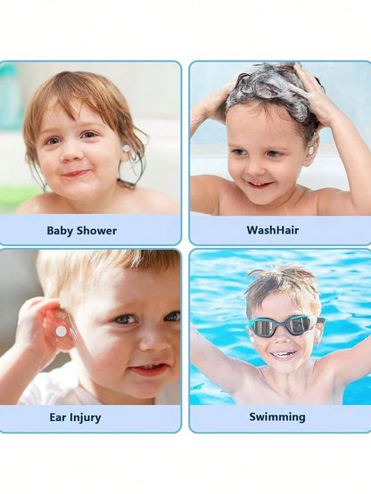200pcs/100pcs-Extended Size: 10cm/3.9in Baby Transparent Disposable Ear Covers, Elastic Transparent Shower Water Ear Covers, Newborn Essentials, Bathing, Baby Bath, Swimming Ear Covers, Suitable For C