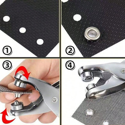 200pcs 6mm/0.24in Household Portable Grommet Tool Kit With Handheld Eyelet Pliers-Clothing & Shoe Repair, Suitable For Leather, Fabric & Canvas-Ideal For Crafters & DIY Enthusiasts