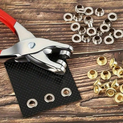 200pcs 6mm/0.24in Household Portable Grommet Tool Kit With Handheld Eyelet Pliers-Clothing & Shoe Repair, Suitable For Leather, Fabric & Canvas-Ideal For Crafters & DIY Enthusiasts