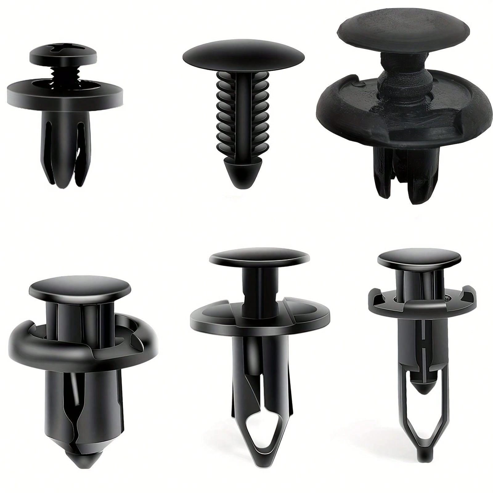 200pcs Universal Car Push Rivet Set- 6mm/7mm/8mm/9mm/10mm Six Size Mixed Bumper Retainer Clips & Auto Push Pin Fasteners (Compatible With Most Sedans, SUVs & Trucks), Complete Auto Trim Removal Tool