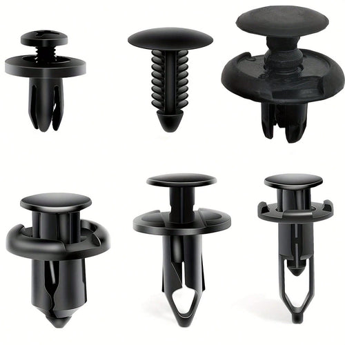 200pcs Universal Car Push Rivet Set- 6mm/7mm/8mm/9mm/10mm Six Size Mixed Bumper Retainer Clips & Auto Push Pin Fasteners (Compatible With Most Sedans, SUVs & Trucks), Complete Auto Trim Removal Tool