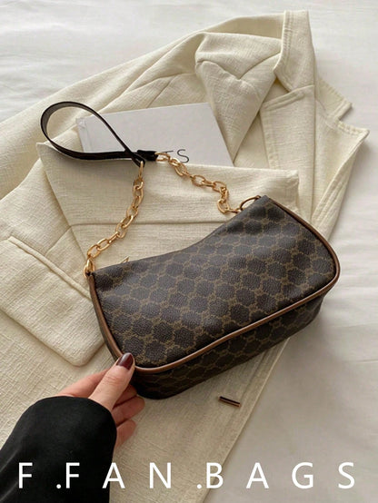 2024 New Spring & Summer Simple Versatile PU Underarm Bag, Fashion Chain Shoulder Bag, High-Quality Handbag, Old Money