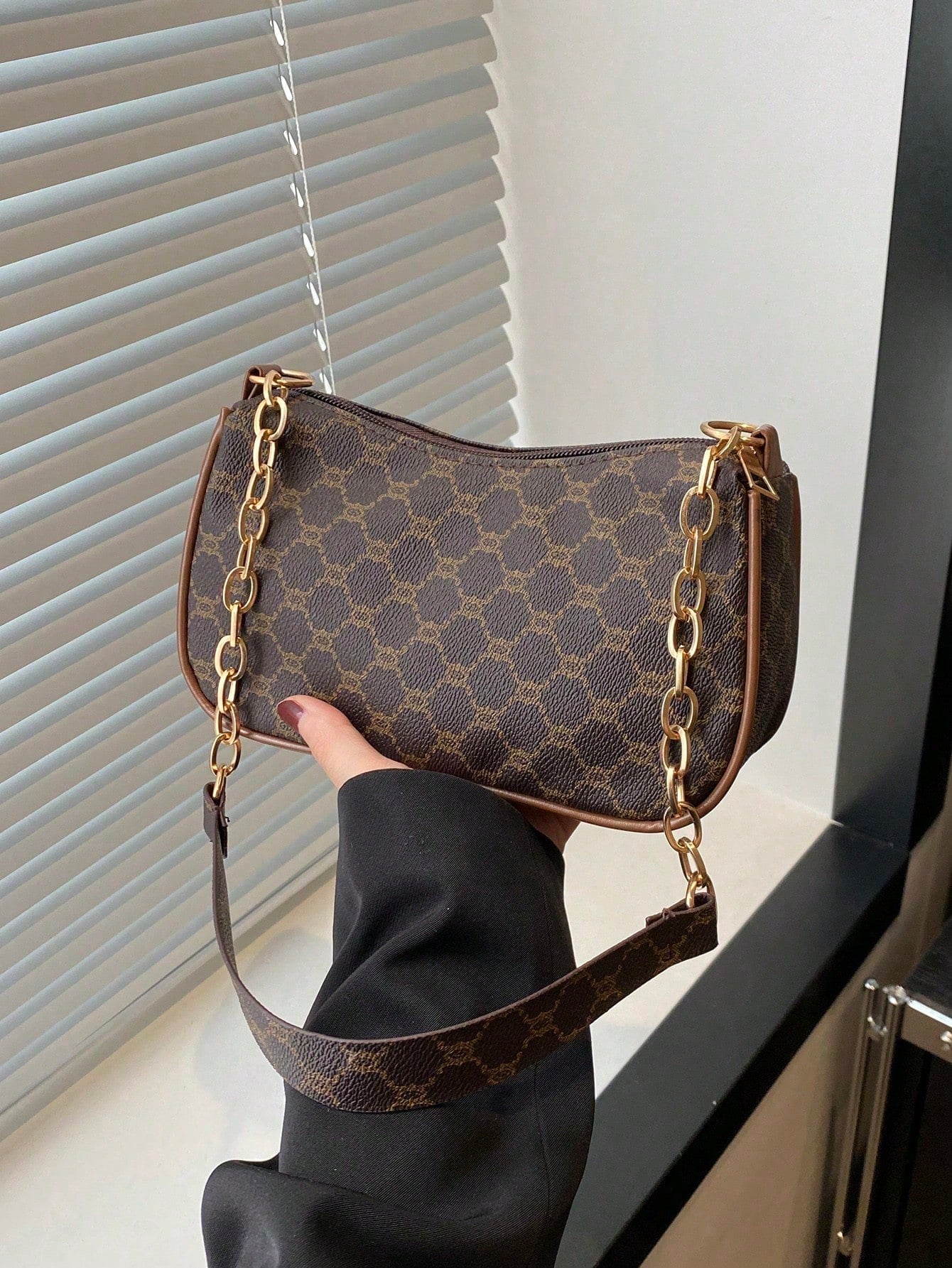 2024 New Spring & Summer Simple Versatile PU Underarm Bag, Fashion Chain Shoulder Bag, High-Quality Handbag, Old Money