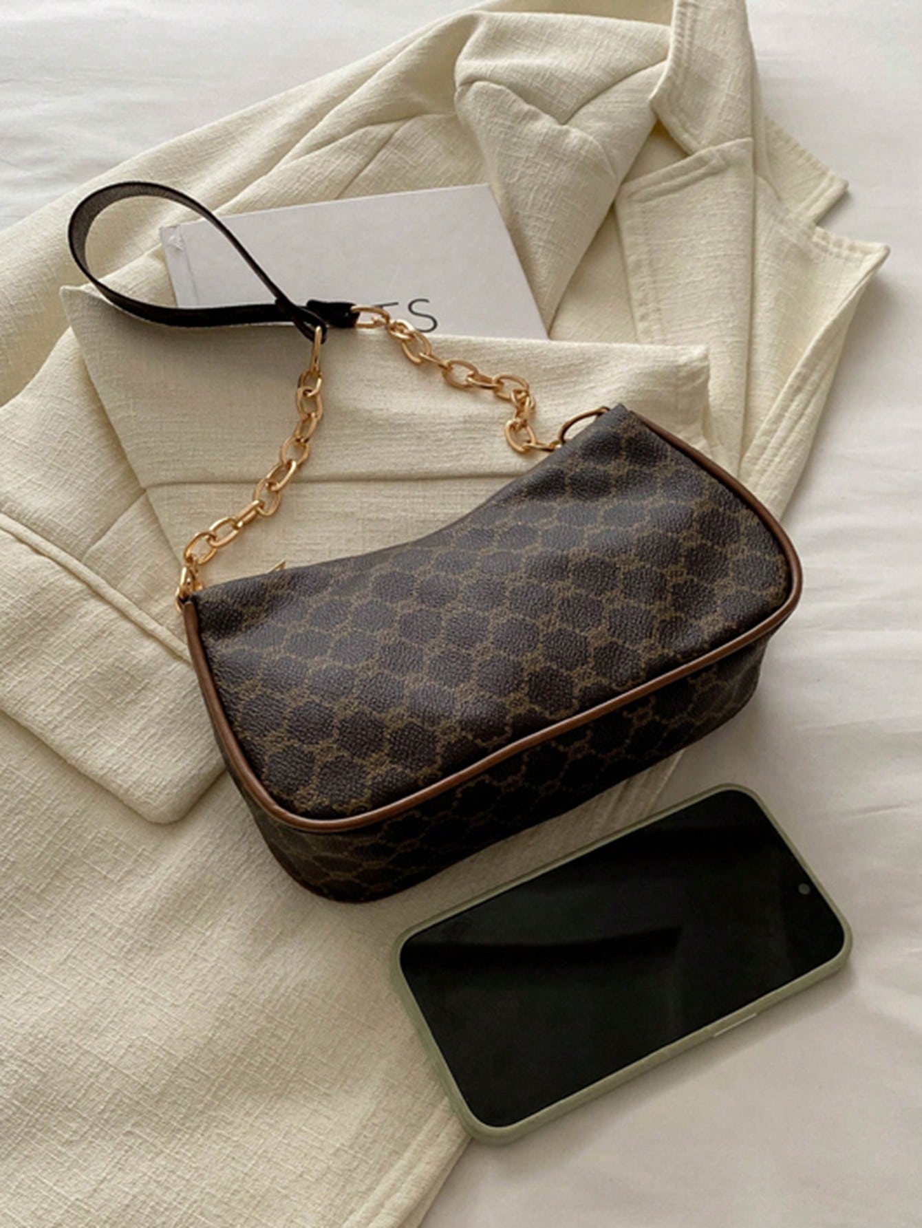 2024 New Spring & Summer Simple Versatile PU Underarm Bag, Fashion Chain Shoulder Bag, High-Quality Handbag, Old Money