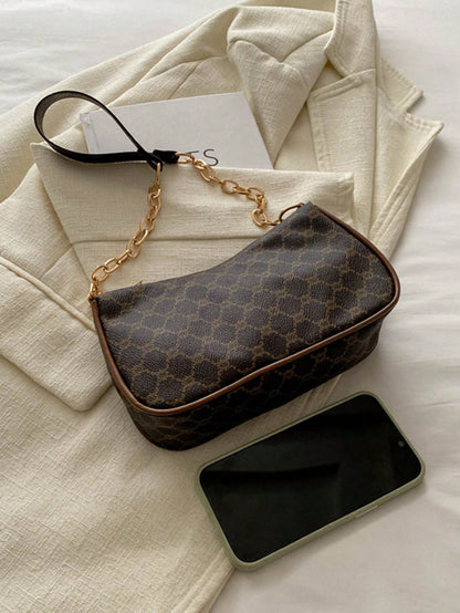 2024 New Spring & Summer Simple Versatile PU Underarm Bag, Fashion Chain Shoulder Bag, High-Quality Handbag, Old Money