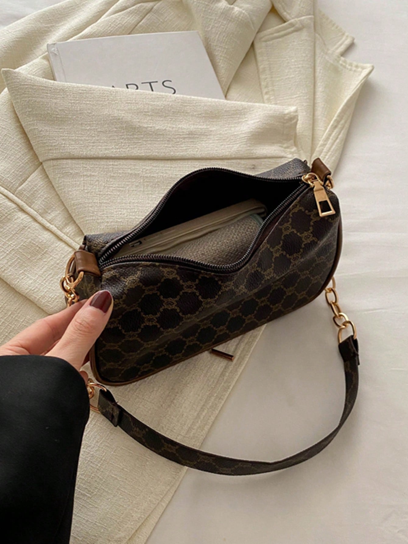2024 New Spring & Summer Simple Versatile PU Underarm Bag, Fashion Chain Shoulder Bag, High-Quality Handbag, Old Money