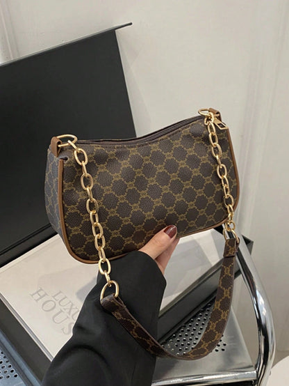 2024 New Spring & Summer Simple Versatile PU Underarm Bag, Fashion Chain Shoulder Bag, High-Quality Handbag, Old Money