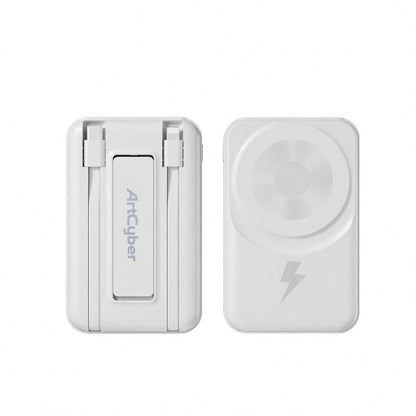 2025 Latest Wireless Magnetic Battery Pack, 10000mAh Magnetic Power Bank With Built-In USB-C & Lightning Cables, 22.5W PD Fast Charging, LED Display Wireless Portable Charger For IOS 17/16/15/14/13/12