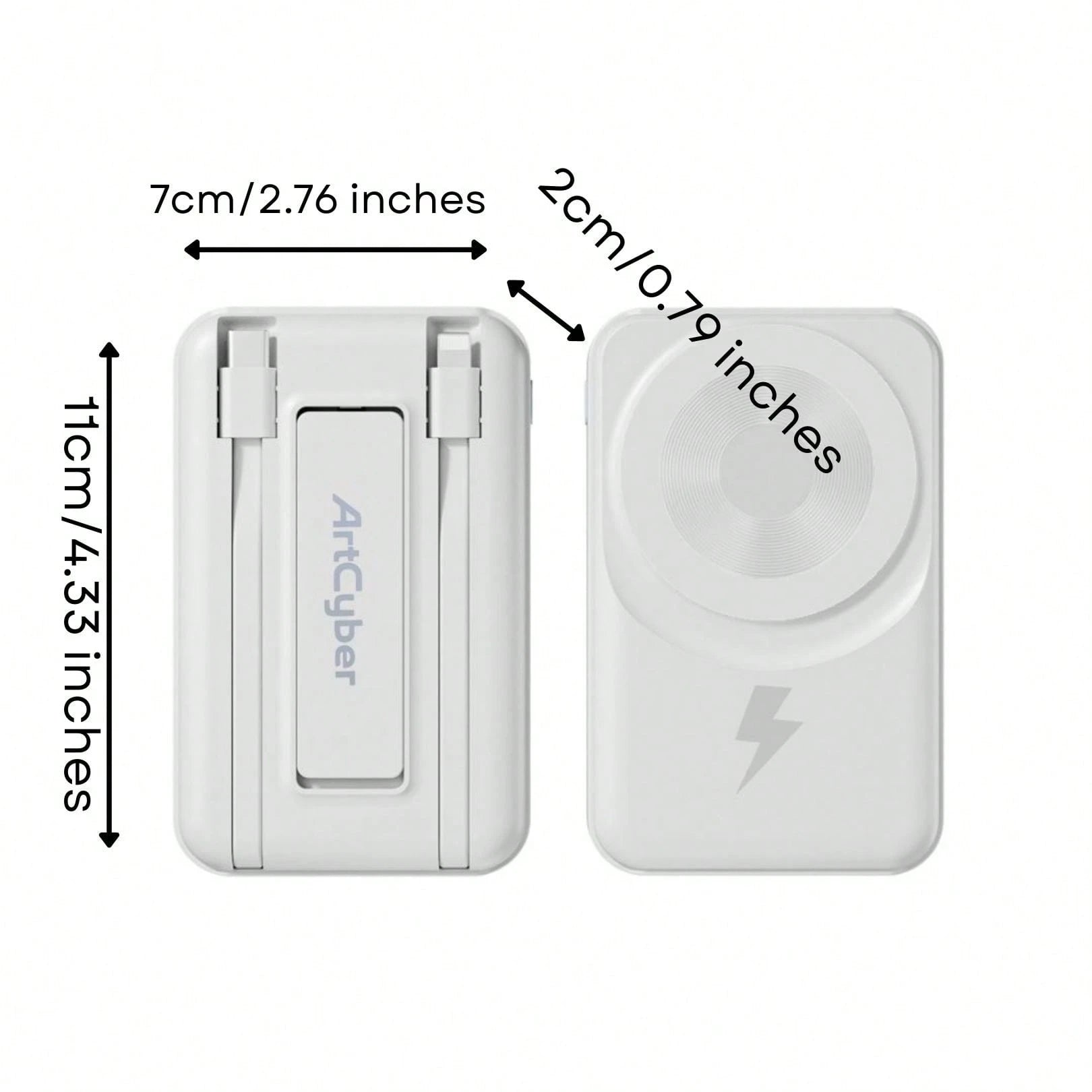 2025 Latest Wireless Magnetic Battery Pack, 10000mAh Magnetic Power Bank With Built-In USB-C & Lightning Cables, 22.5W PD Fast Charging, LED Display Wireless Portable Charger For IOS 17/16/15/14/13/12