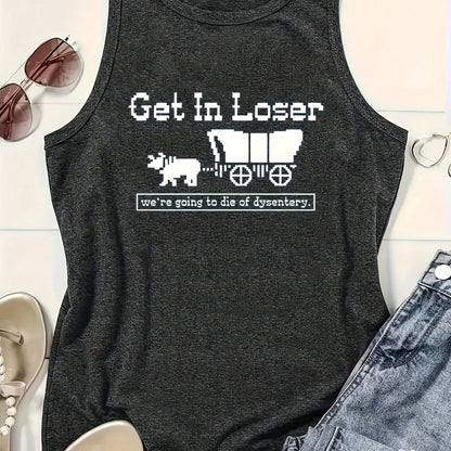 2025 Printed Round-Neck Vest, Summer Sleeveless Casual Women's Top Z0IL