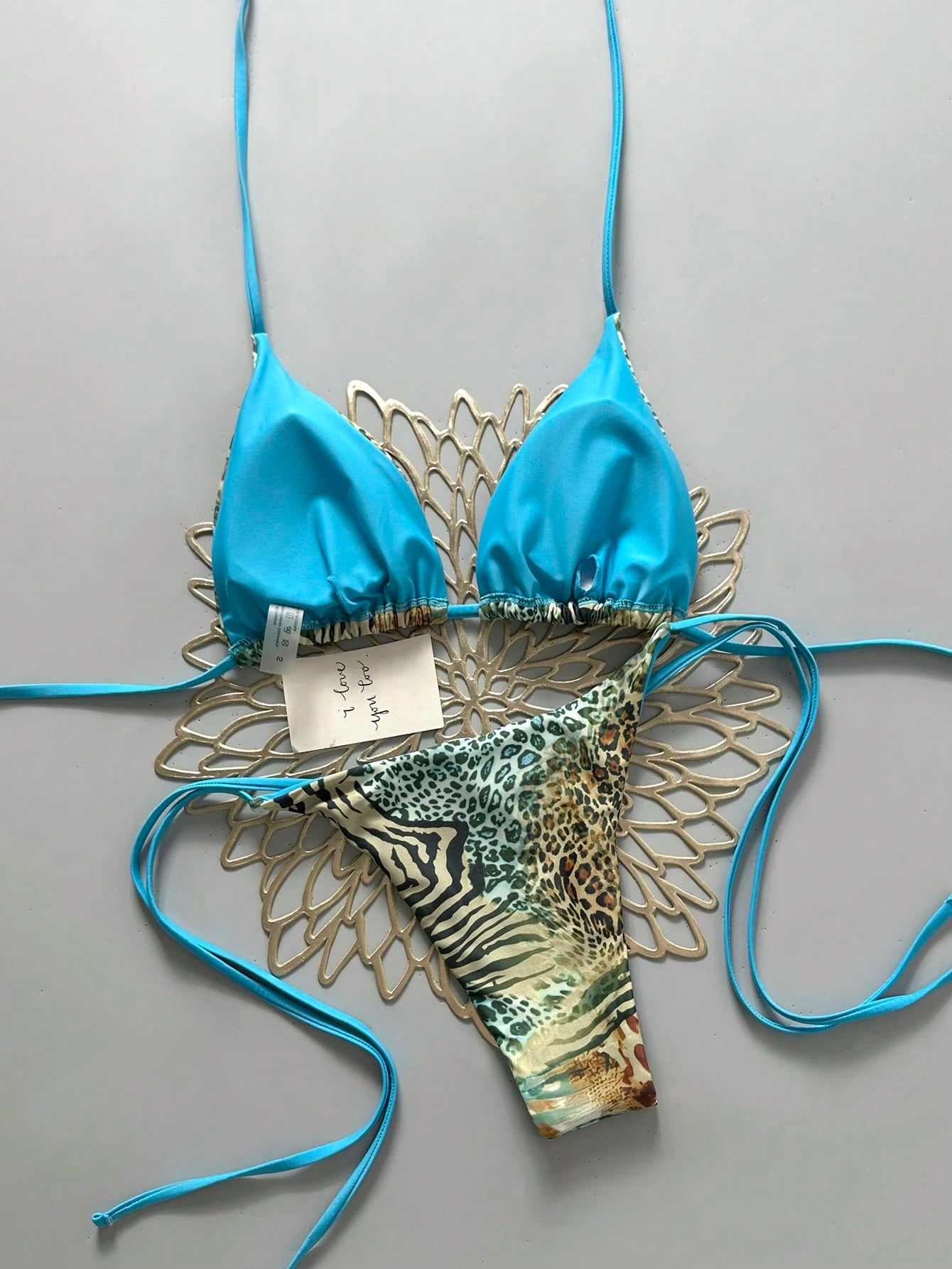2025 Sexy Vintage Leopard Print Pattern Bikini Two Pieces Swimwear For Women Vacation Beach Summer