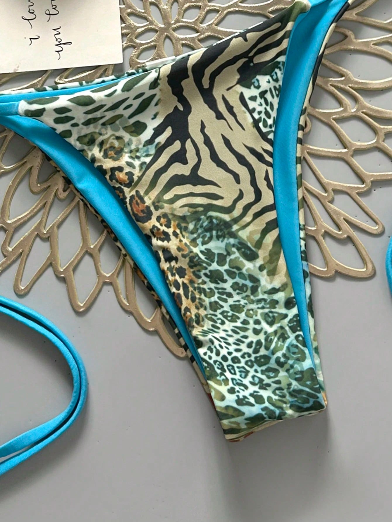 2025 Sexy Vintage Leopard Print Pattern Bikini Two Pieces Swimwear For Women Vacation Beach Summer