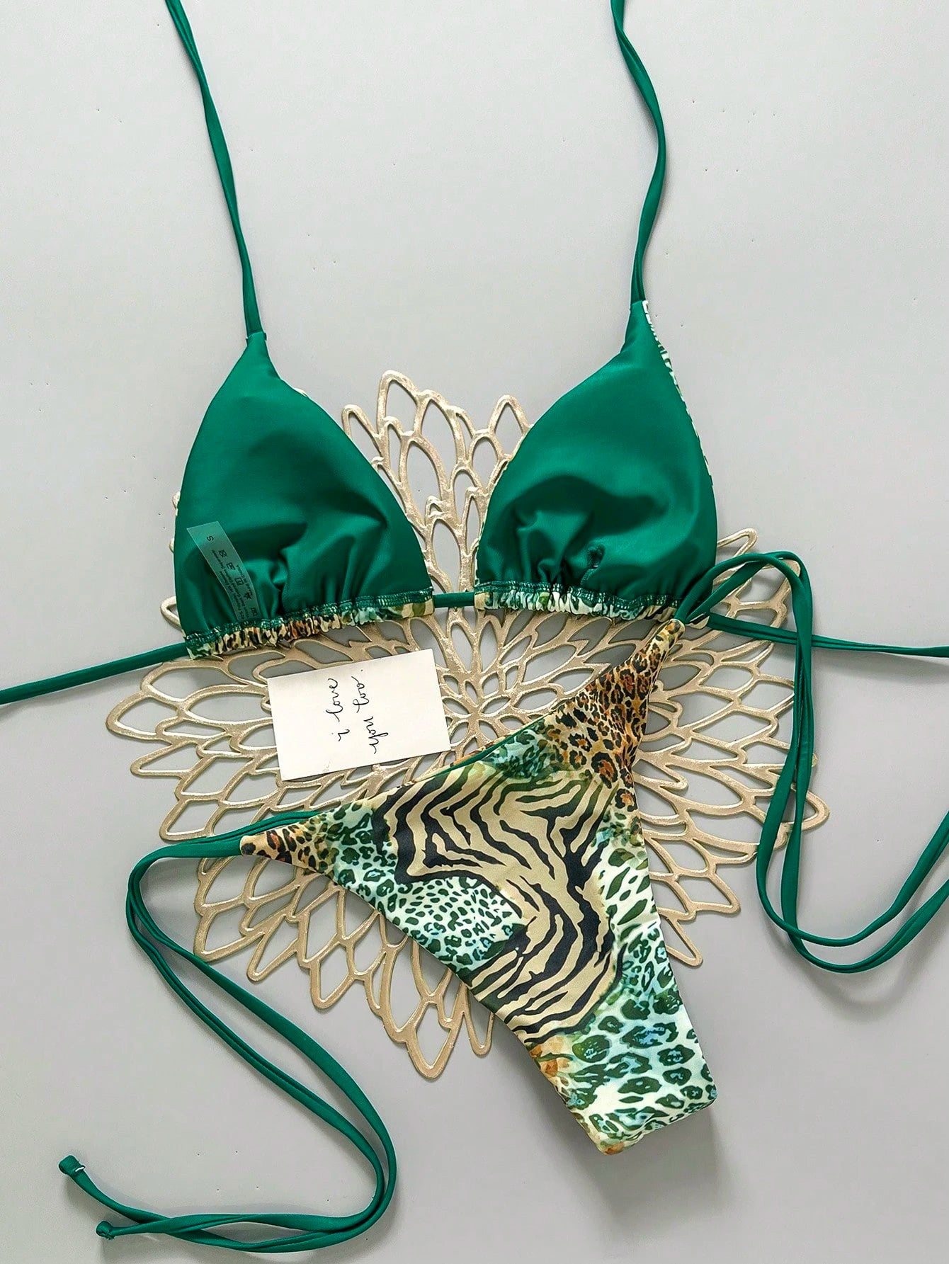2025 Sexy Vintage Leopard Print Pattern Bikini Two Pieces Swimwear For Women Vacation Beach Summer