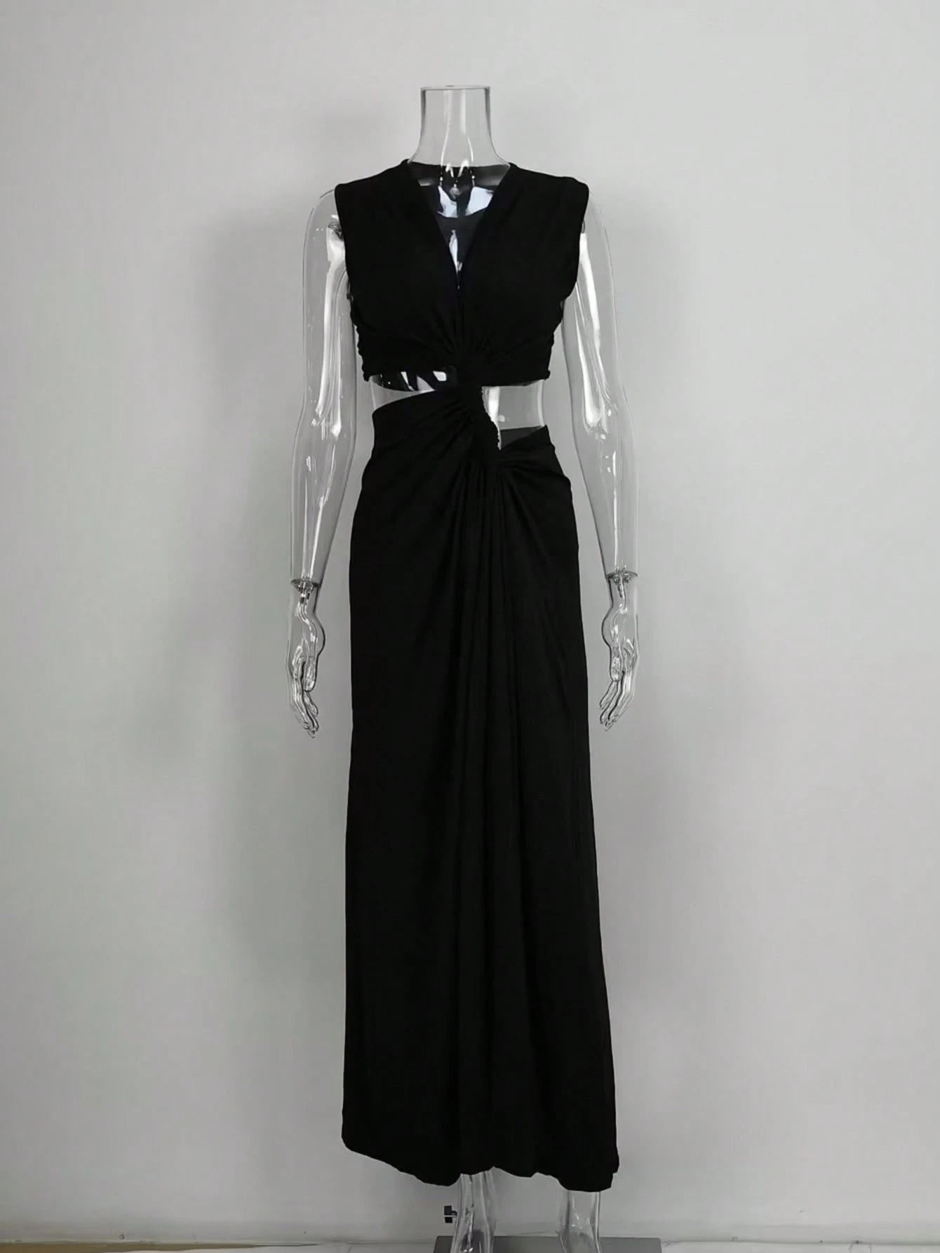 2025 Summer New Fashion Women's Sexy Strapless Slim-Fit Solid Color Sheer Mesh Dress