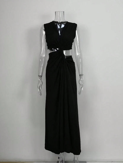 2025 Summer New Fashion Women's Sexy Strapless Slim-Fit Solid Color Sheer Mesh Dress