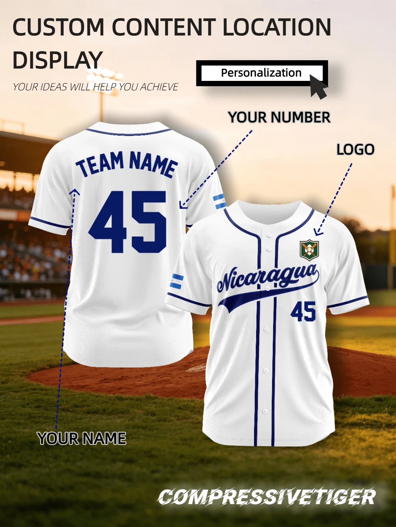 2026 Mexico Home White Baseball Jersey With Red And Green Trim, Full Customization Service, Loose Button-Up Style Sports