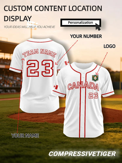 2026 Mexico Home White Baseball Jersey With Red And Green Trim, Full Customization Service, Loose Button-Up Style Sports