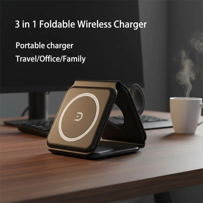2026 New 3-In-1 Magnetic Wireless Charging Stand Suitable For IPhone 17 16 15 14 13 Pro Max, S23 S24 S25 Phones, 3-In-1 Portable Foldable Wireless Charger, Supports Fast Charging For Apple Watch