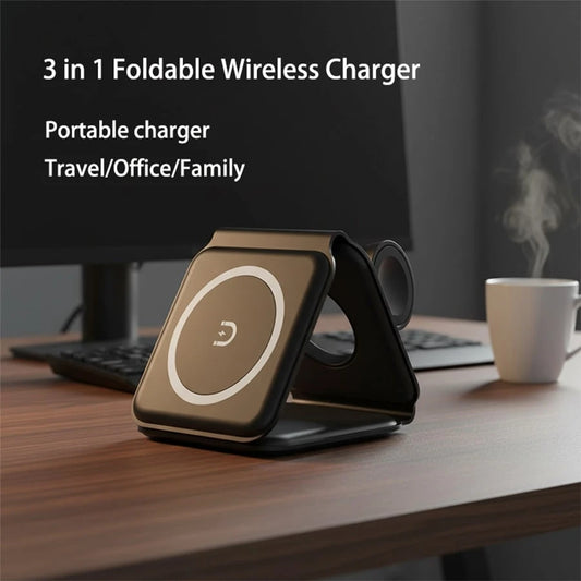 2026 New 3-In-1 Magnetic Wireless Charging Stand Suitable For IPhone 17 16 15 14 13 Pro Max, S23 S24 S25 Phones, 3-In-1 Portable Foldable Wireless Charger, Supports Fast Charging For Apple Watch