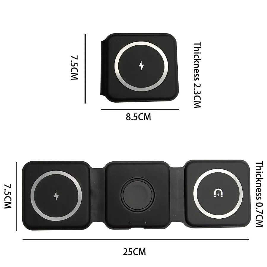 2026 New 3-In-1 Magnetic Wireless Charging Stand Suitable For IPhone 17 16 15 14 13 Pro Max, S23 S24 S25 Phones, 3-In-1 Portable Foldable Wireless Charger, Supports Fast Charging For Apple Watch